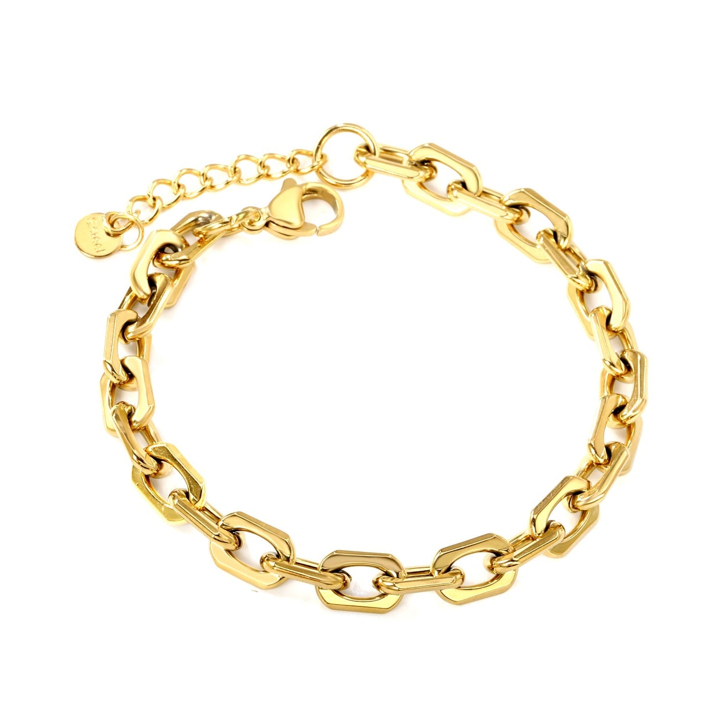 Brazalete Link & Tail Plaque con fusión en Oro 18K