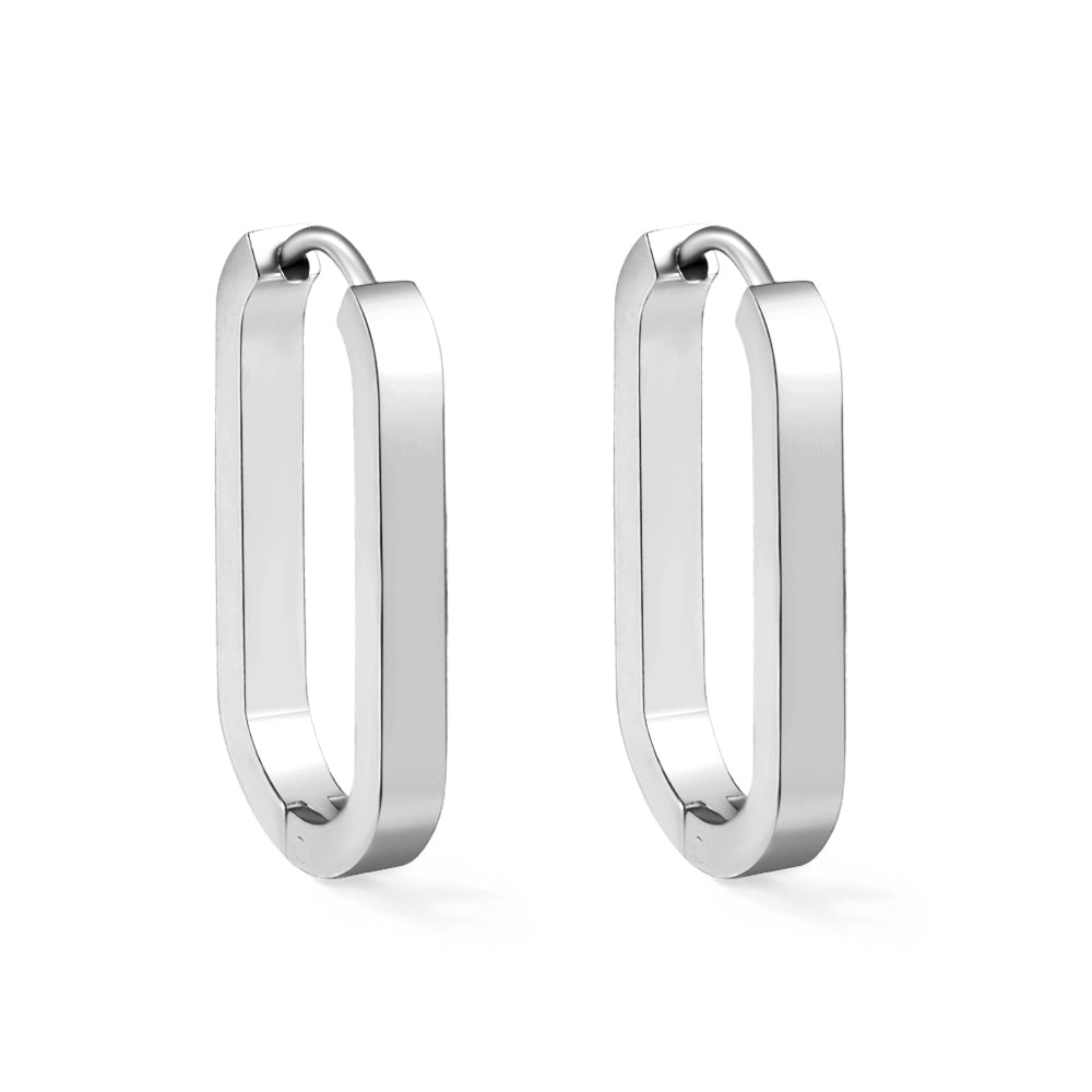 Pendientes Oval Buckle Link con fusión en Oro 18K
