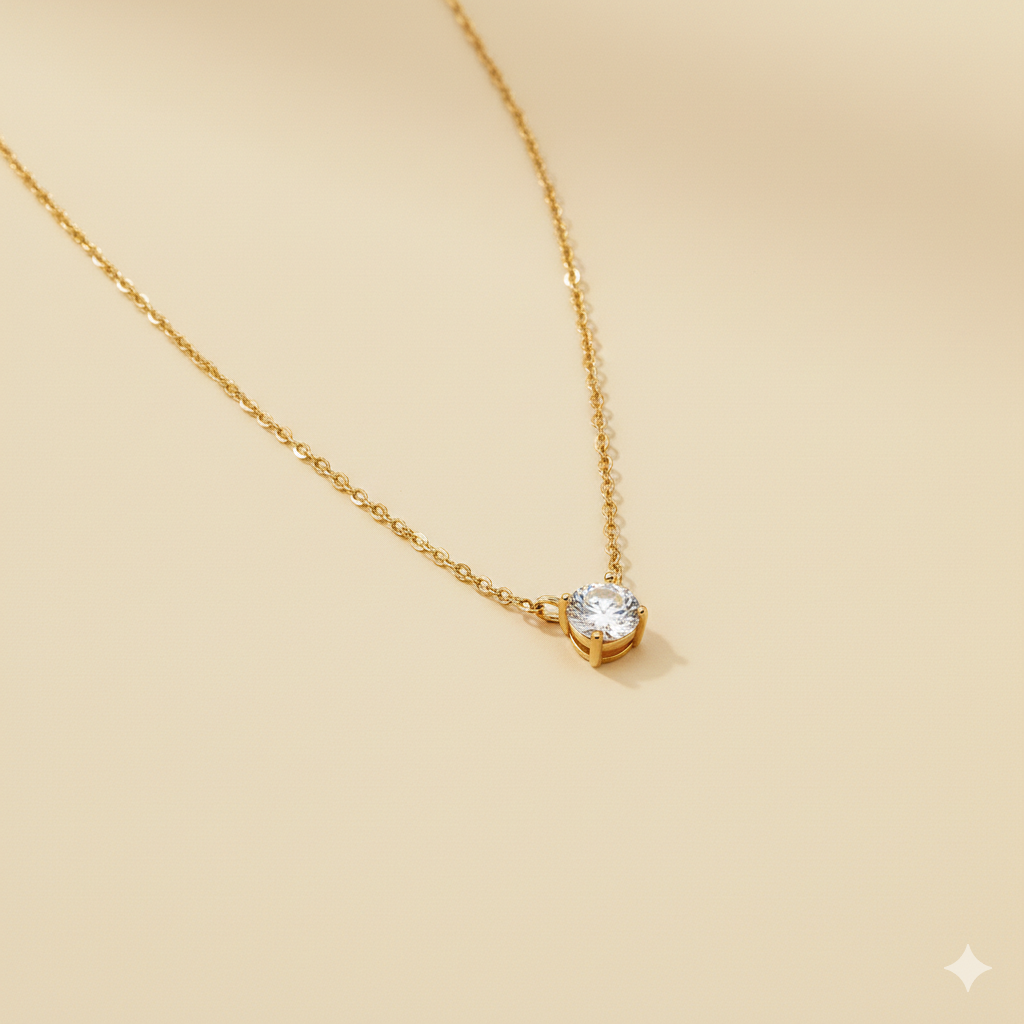 Collar Piedra Eterna con fusión en Oro 18K