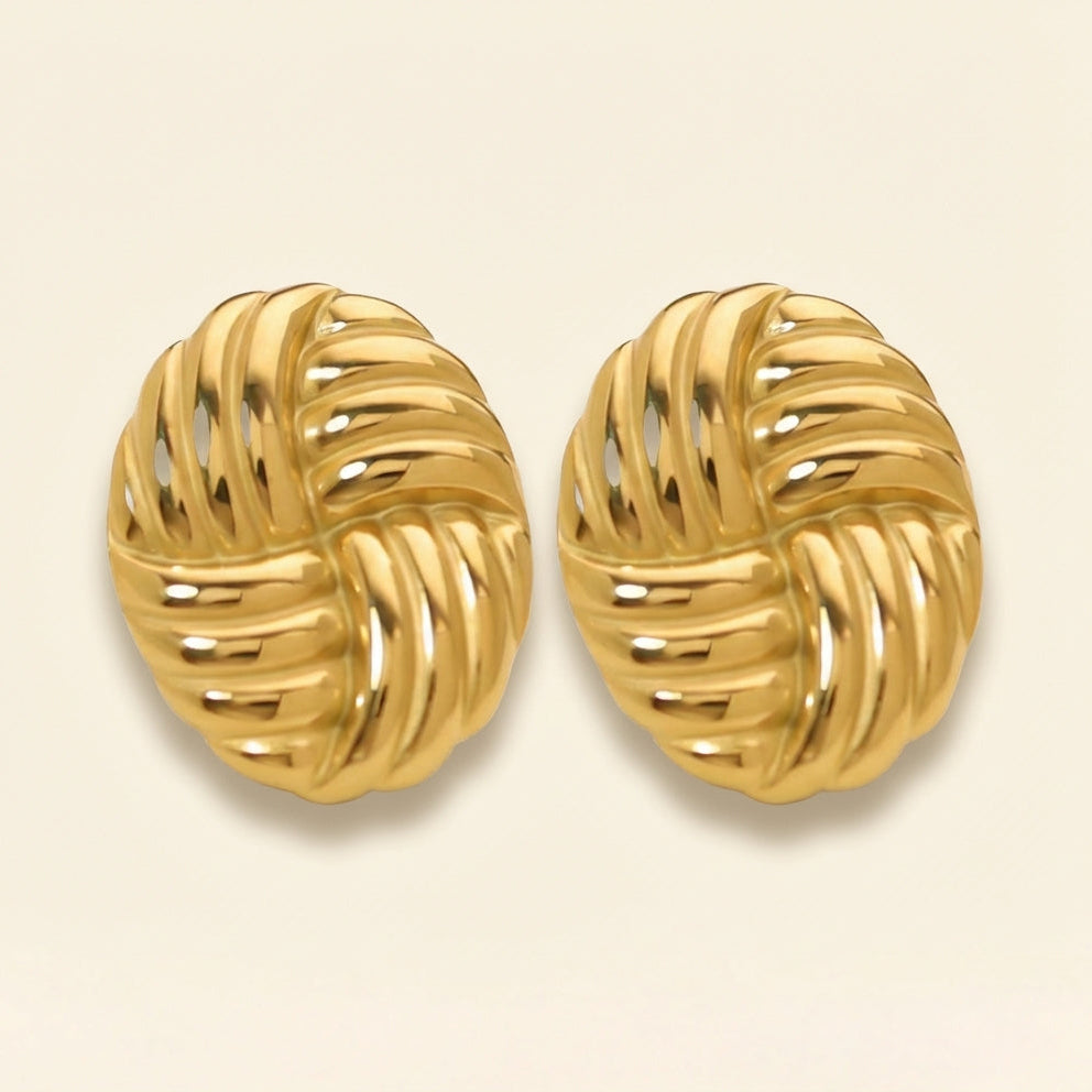 Pendientes Woven Knot con fusión en Oro 18K