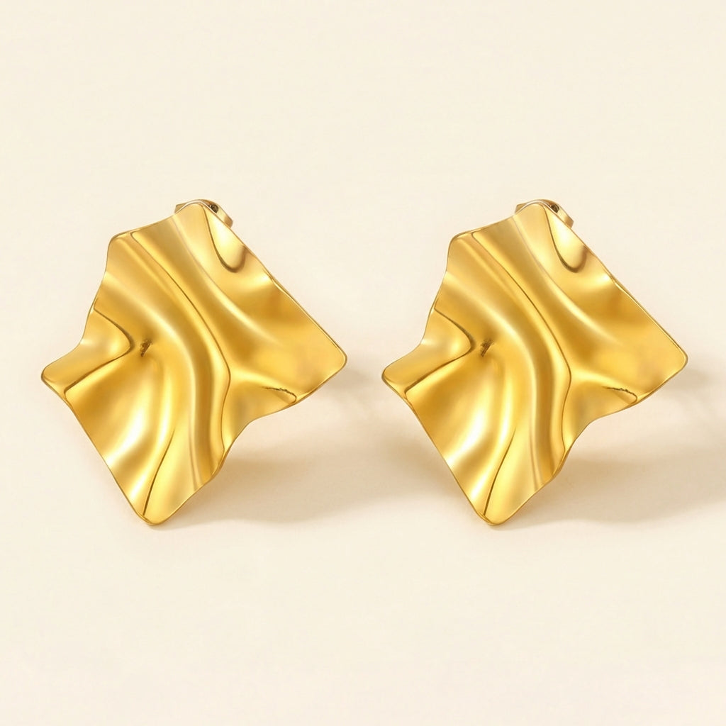 Pendientes Vintage Abstract con fusión en Oro 18K