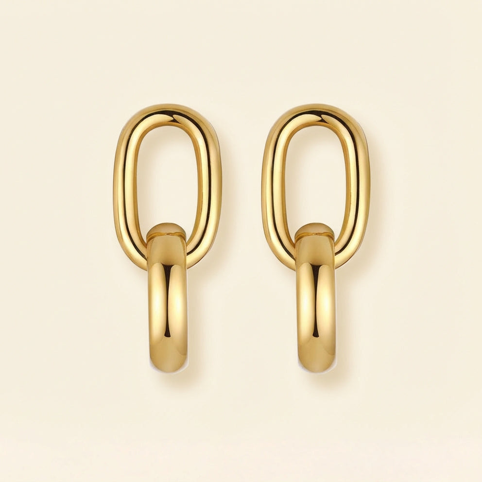 Pendientes Infinite Link con fusión en Oro 18K