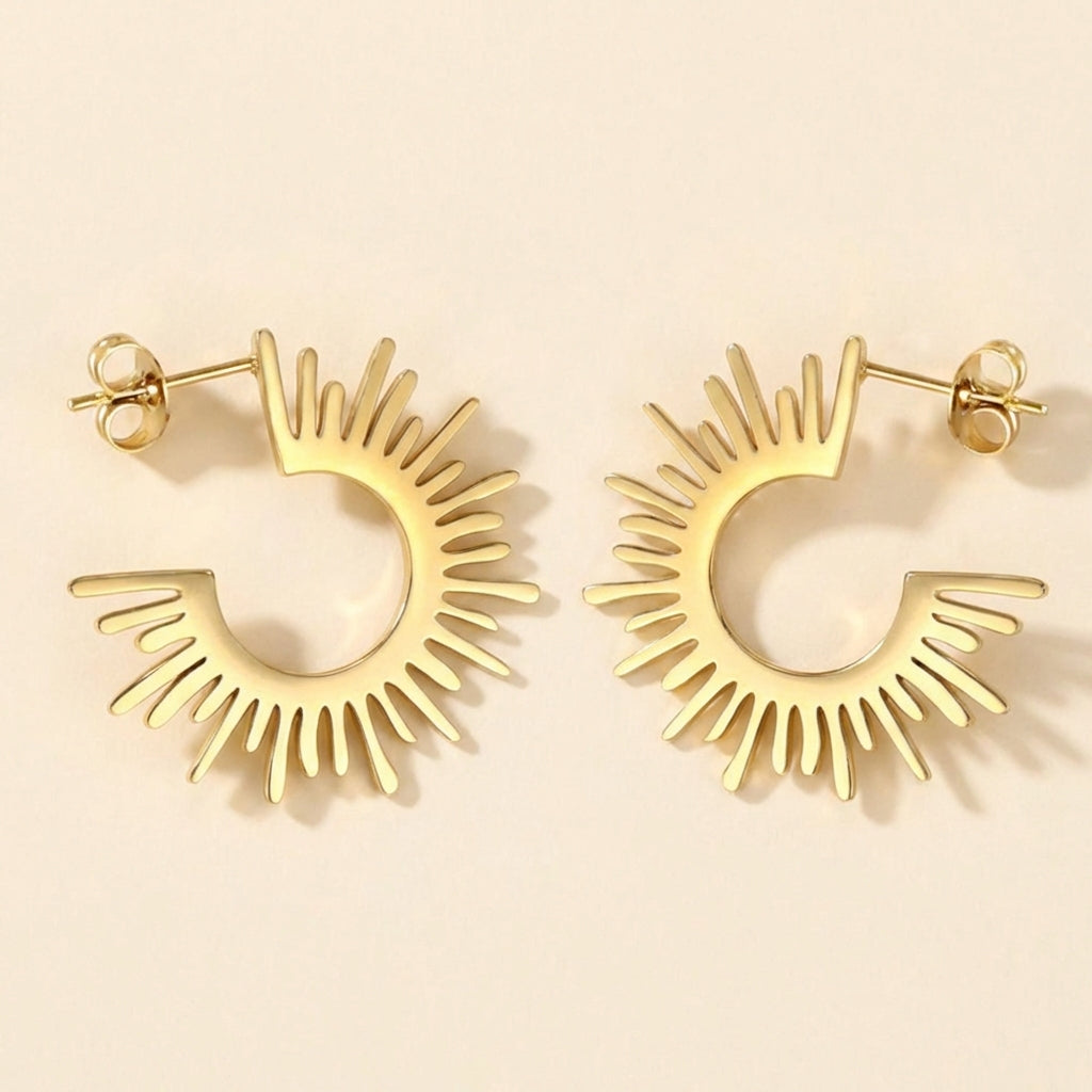Pendientes C-Fall Golden Sense con fusión en Oro 18K
