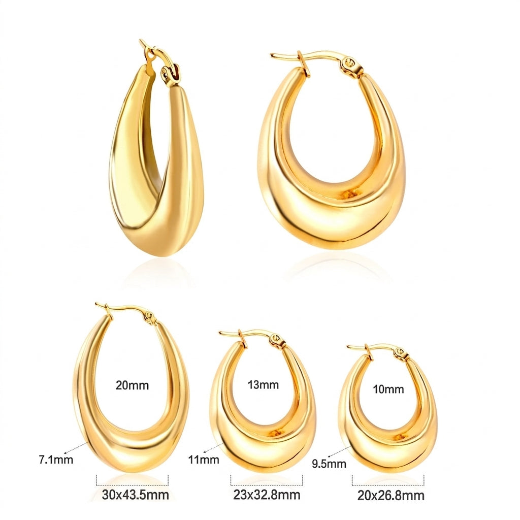 Pendientes Smooth Big Hoops con fusión en Oro 18K