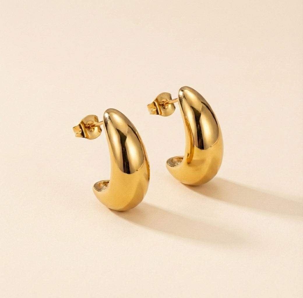 Pendientes Gota con fusión en Oro 18K