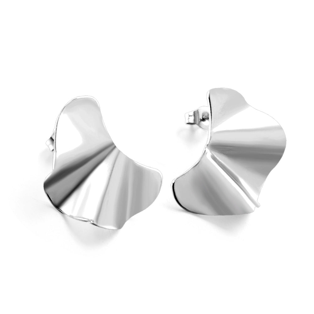 Pendientes Abstract Wave con fusión en Oro 18K