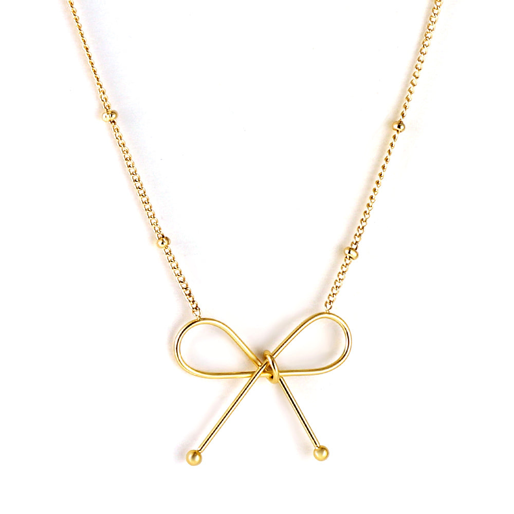 Collar Bow Pendant con fusión en Oro 18K