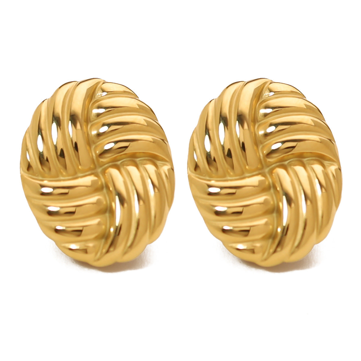 Pendientes Woven Knot con fusión en Oro 18K