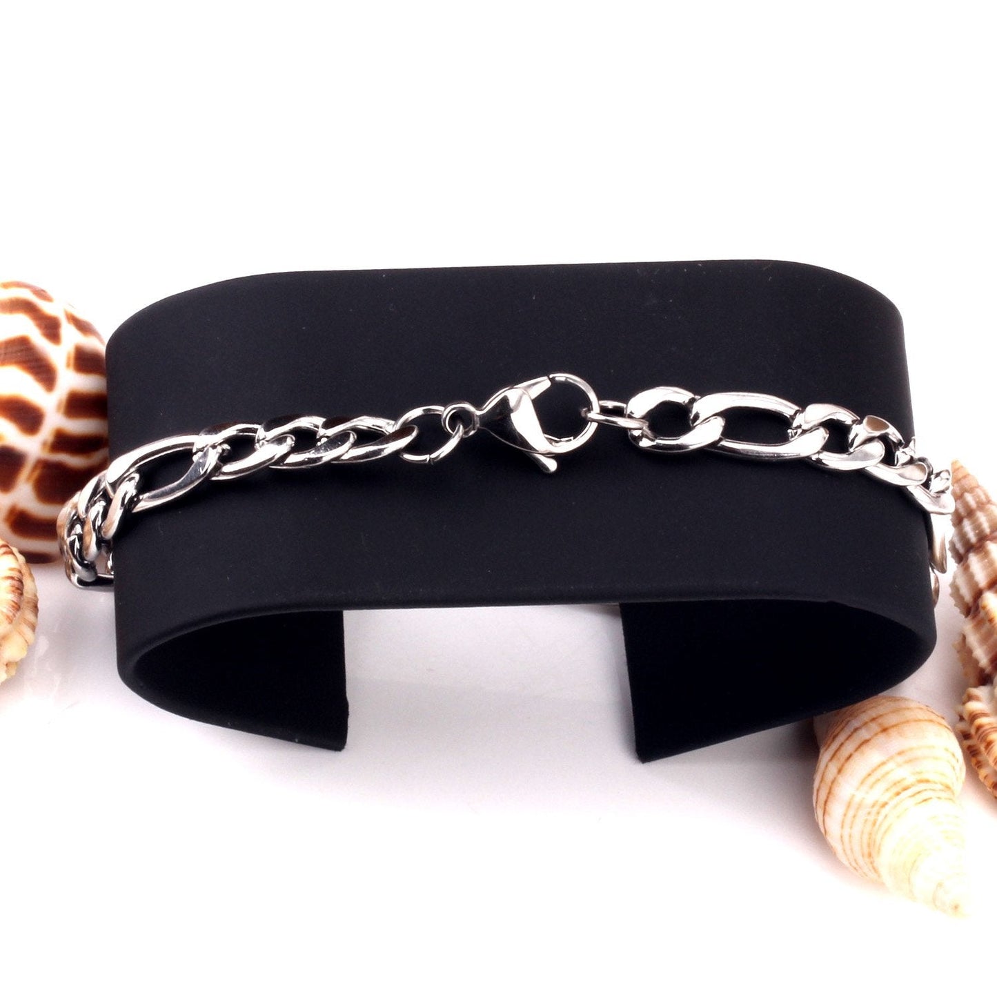 Pulsera Figaro Chain con fusión en Oro 18K
