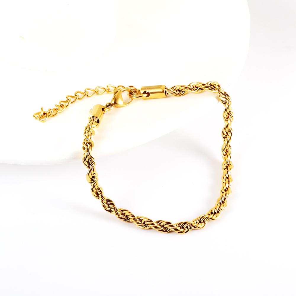Pulsera Rope Twist con fusión en Oro 18K