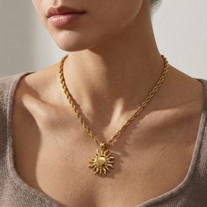 Collar Sol de Capri con fusión en Oro 18K