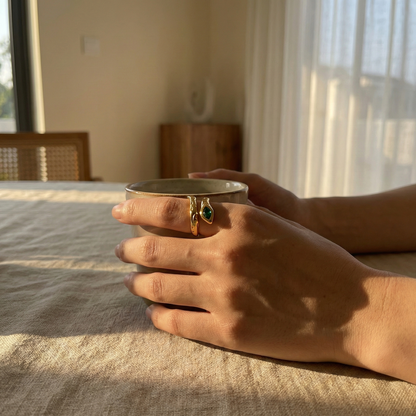 Anillo Serpent Esmeralda con fusión en Oro 18K