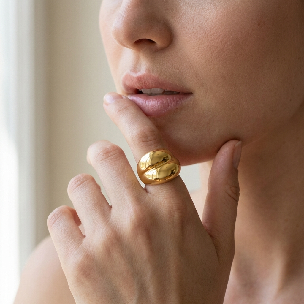 Anillo Dune Gold con fusión en Oro 18K