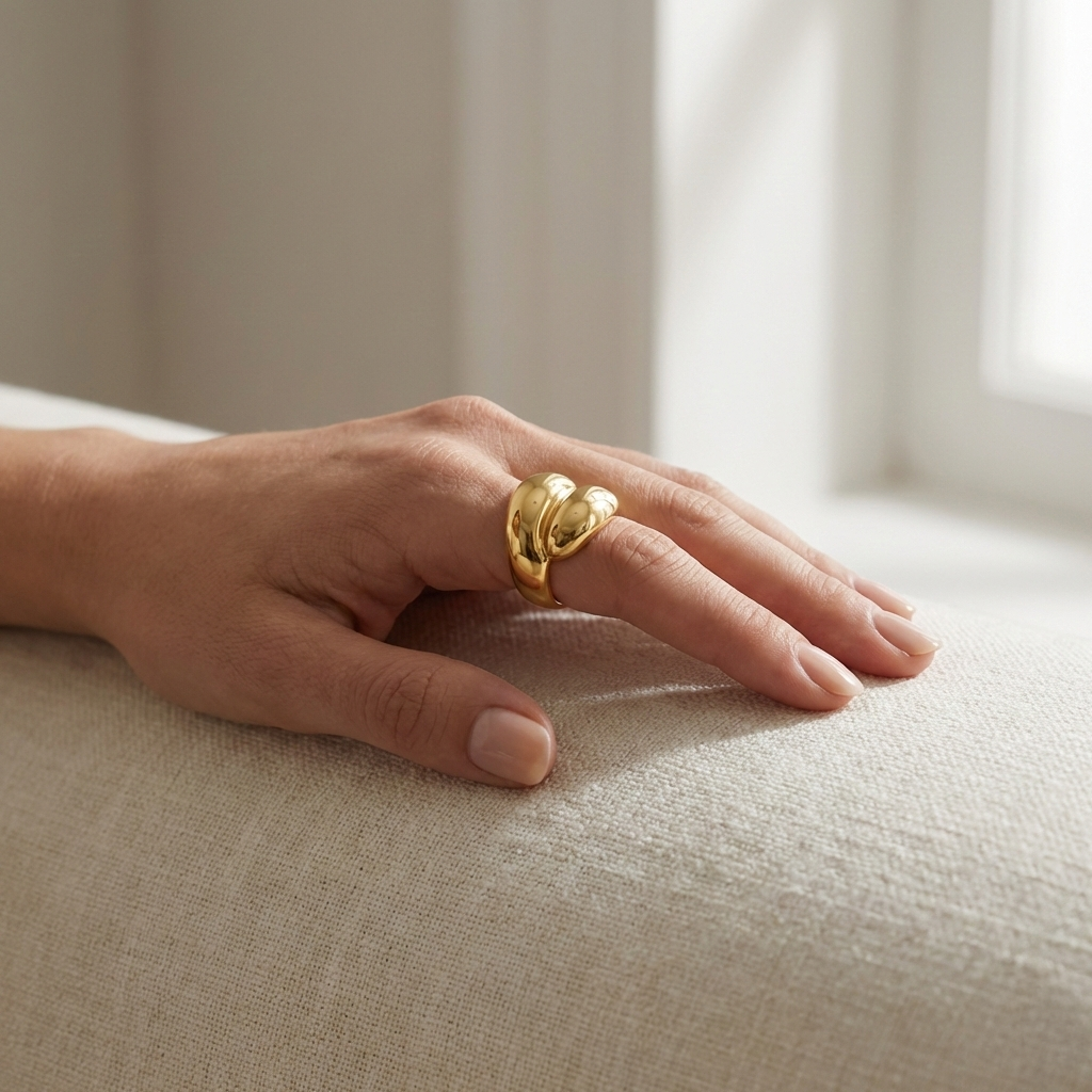 Anillo Dune Gold con fusión en Oro 18K