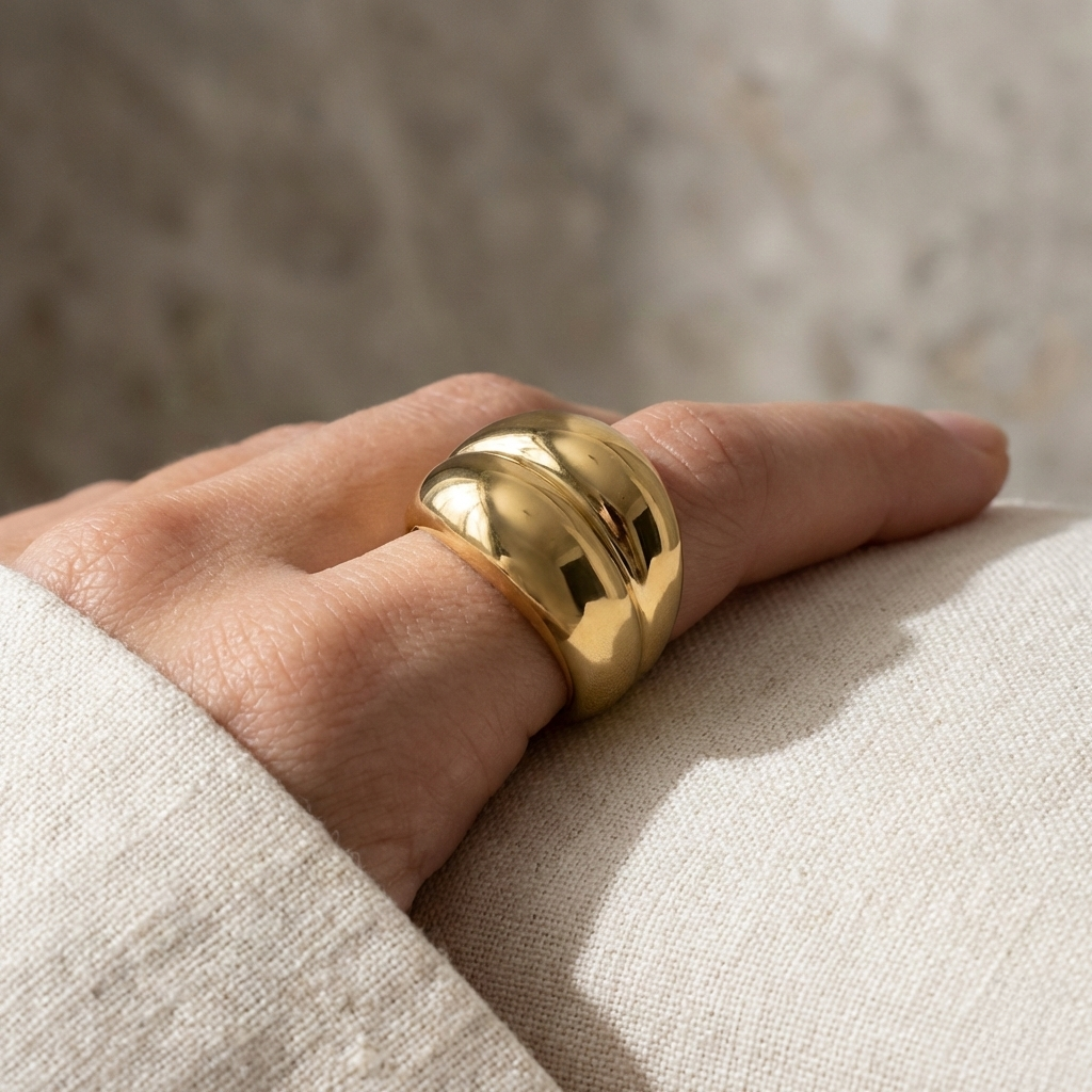 Anillo Dune Gold con fusión en Oro 18K