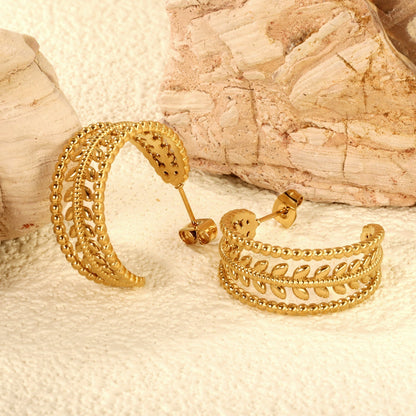 Pendientes C-Flower Blossom con fusión en Oro 18K