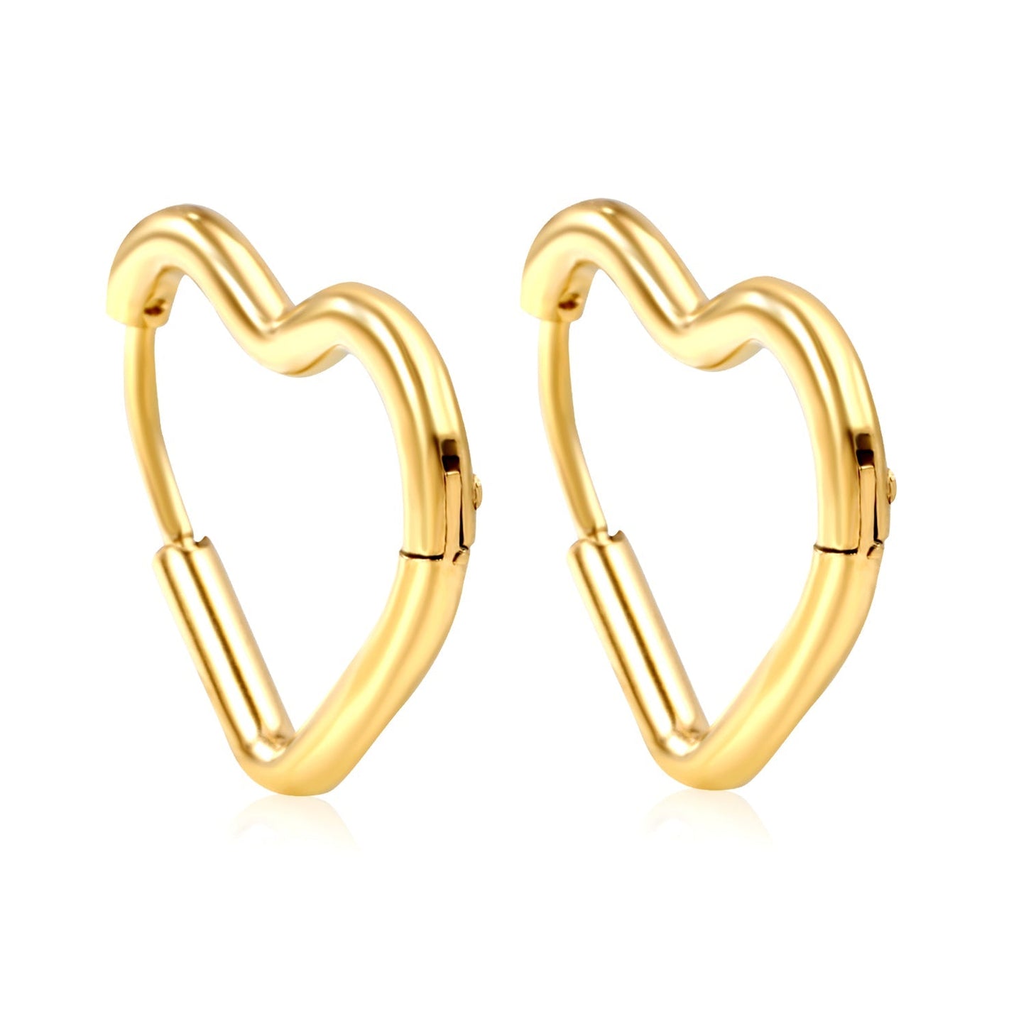 Pendientes Heart Loop Wire con fusión en Oro 18K