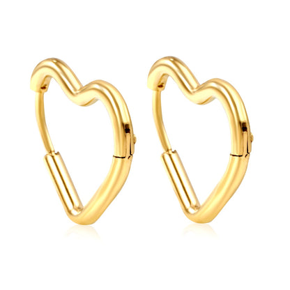 Pendientes Heart Loop Wire con fusión en Oro 18K