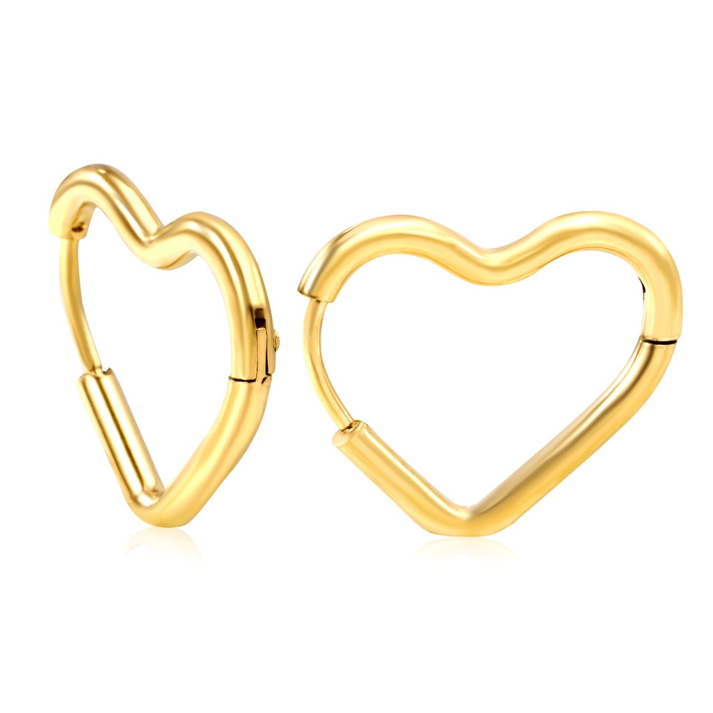 Pendientes Heart Loop Wire con fusión en Oro 18K
