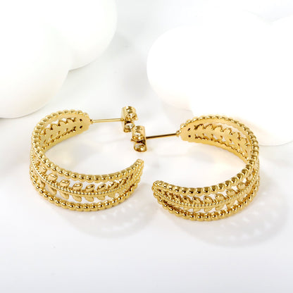 Pendientes C-Flower Blossom con fusión en Oro 18K