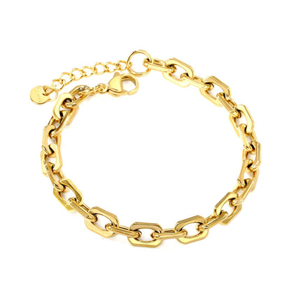 Brazalete Link & Tail Plaque con fusión en Oro 18K