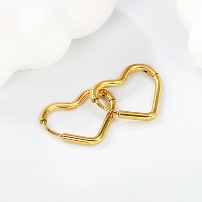Pendientes Heart Loop Wire con fusión en Oro 18K