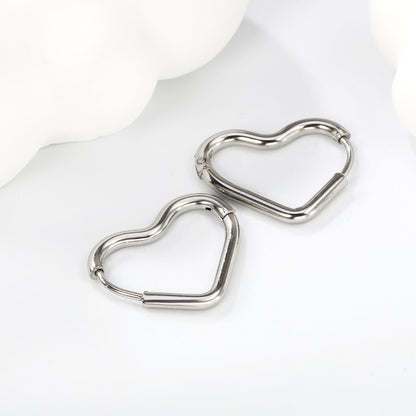 Pendientes Heart Loop Wire con fusión en Oro 18K