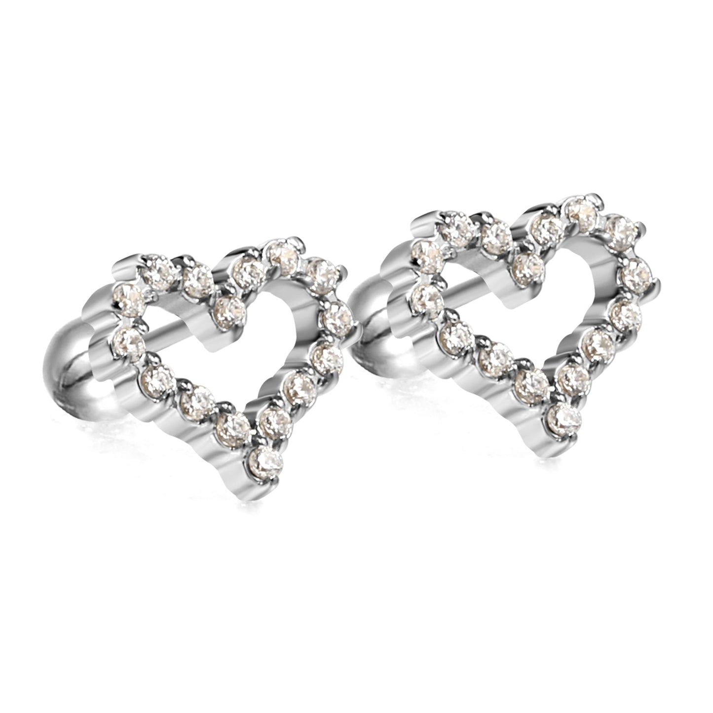 Pendientes Heart Diamond con fusión en Oro 18K