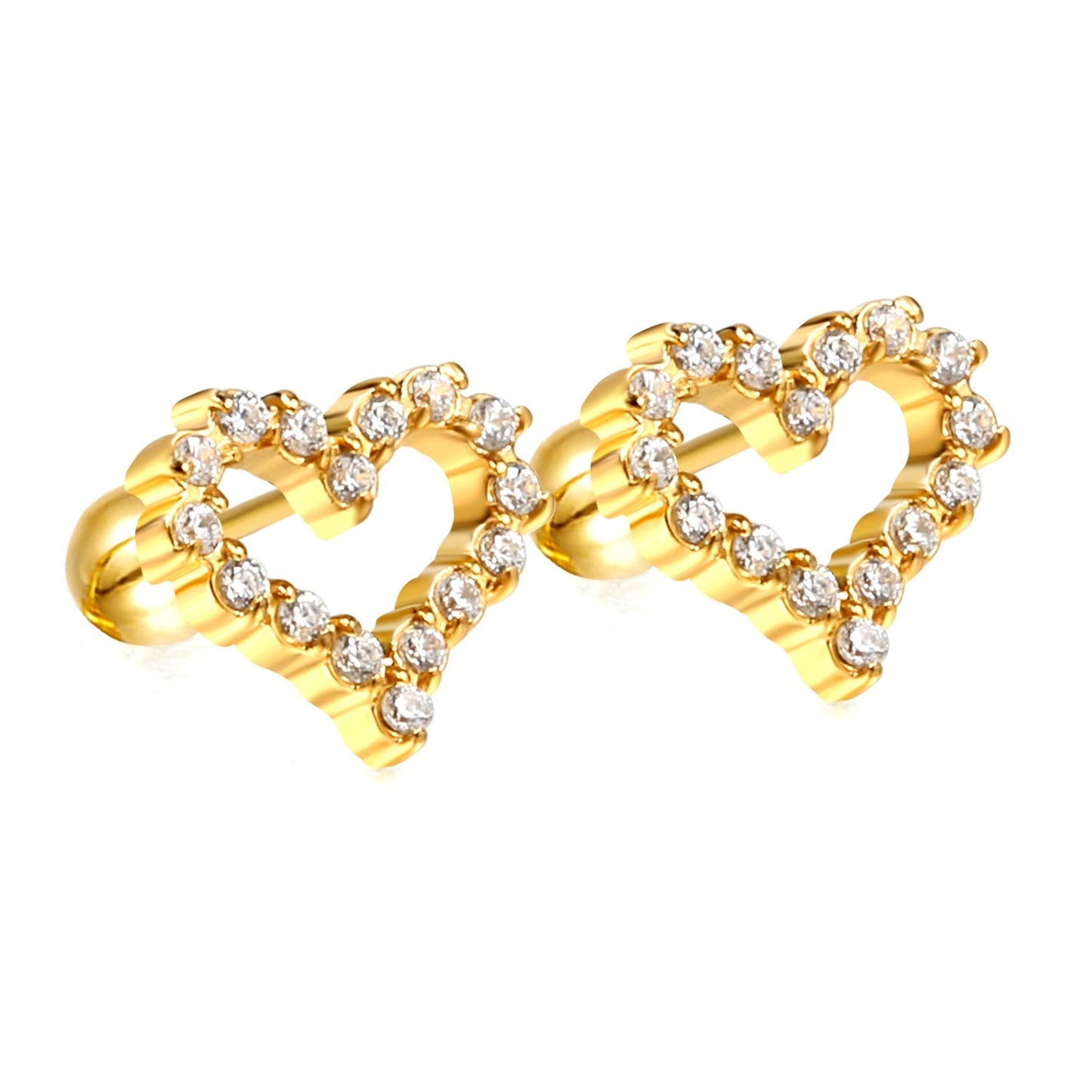 Pendientes Heart Diamond con fusión en Oro 18K