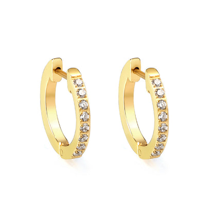 Pendientes Round Diamond Shine con fusión en Oro 18K