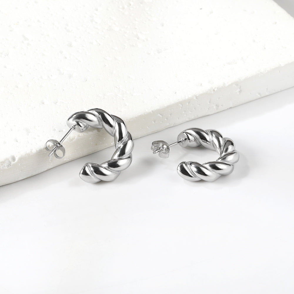 Pendientes Semicircle Buckle con fusión en Oro 18K