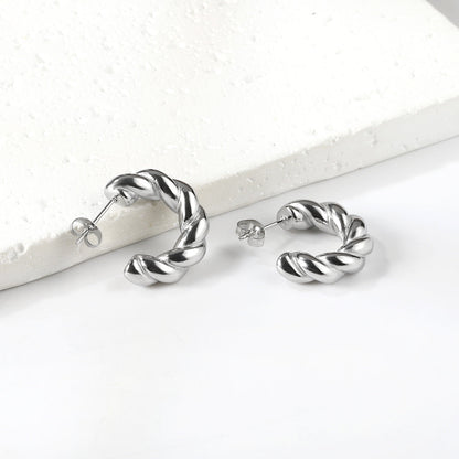 Pendientes Semicircle Buckle con fusión en Oro 18K