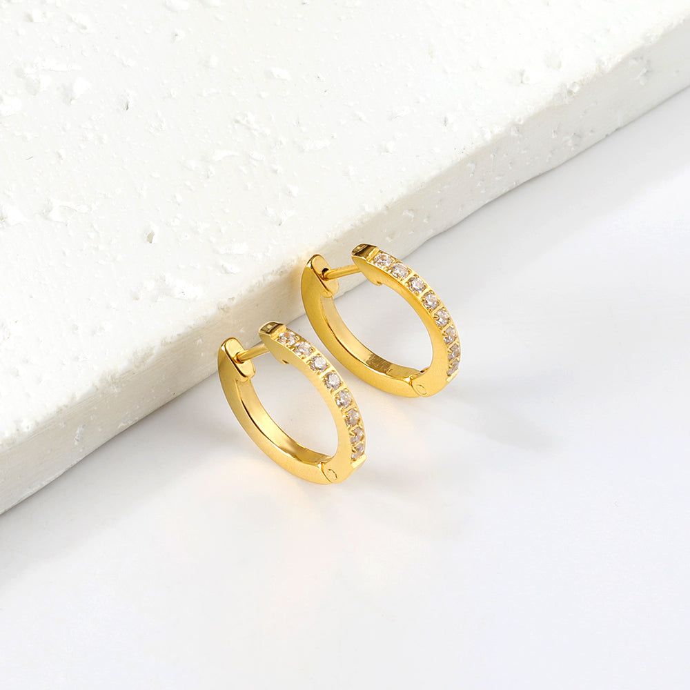 Pendientes Round Diamond Shine con fusión en Oro 18K