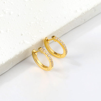 Pendientes Round Diamond Shine con fusión en Oro 18K
