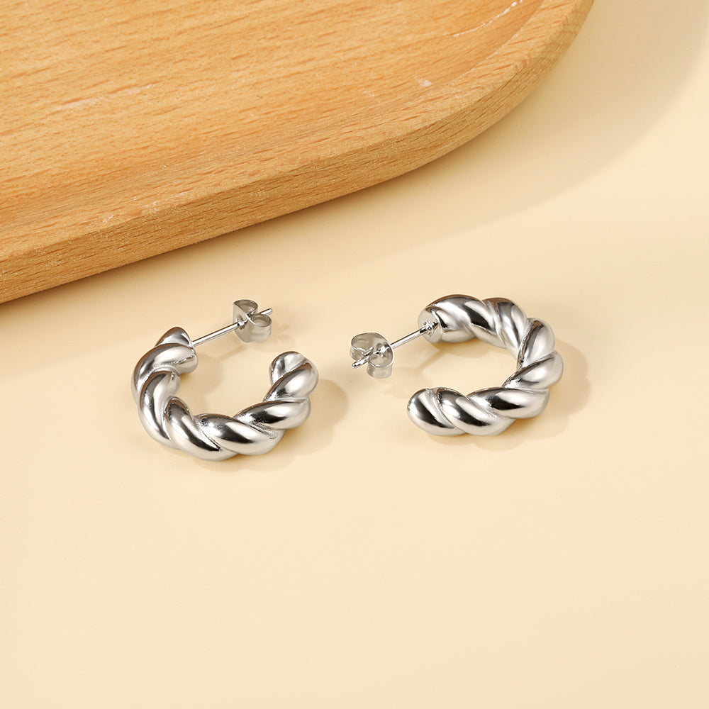 Pendientes Semicircle Buckle con fusión en Oro 18K