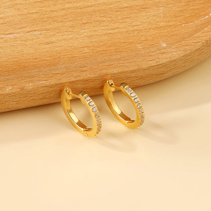 Pendientes Round Diamond Shine con fusión en Oro 18K