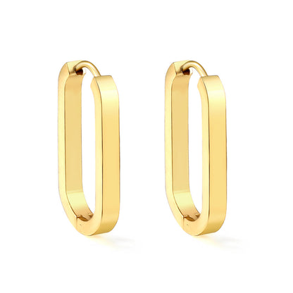 Pendientes Oval Buckle Link con fusión en Oro 18K