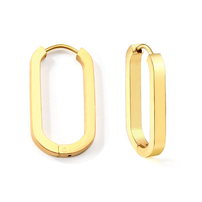 Pendientes Oval Buckle Link con fusión en Oro 18K