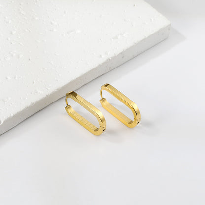 Pendientes Oval Buckle Link con fusión en Oro 18K