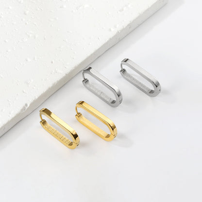 Pendientes Oval Buckle Link con fusión en Oro 18K