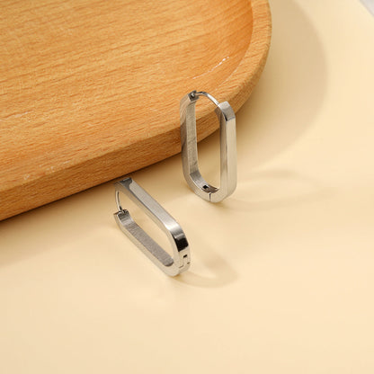 Pendientes Oval Buckle Link con fusión en Oro 18K