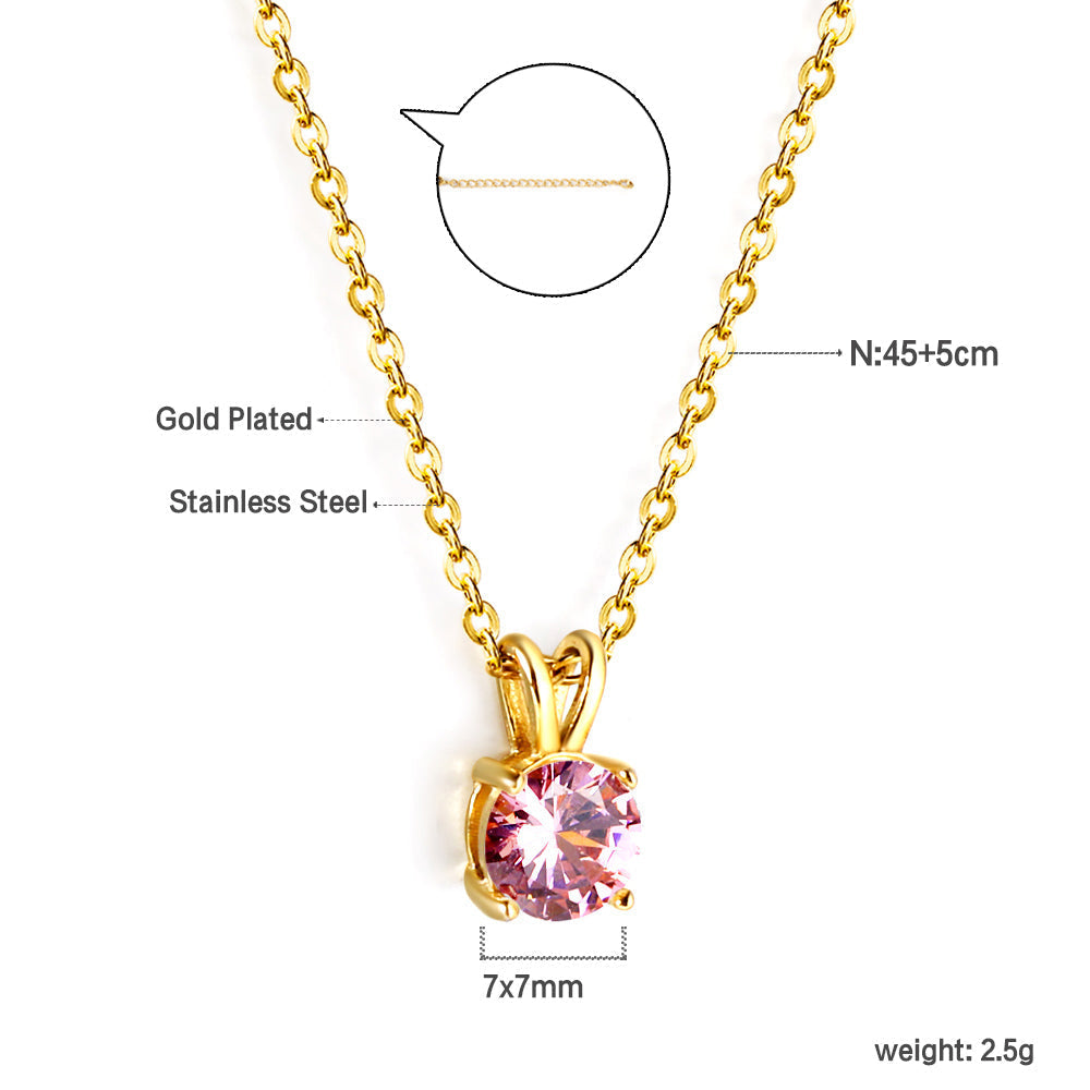 Collar Piedra Eterna con fusión en Oro 18K
