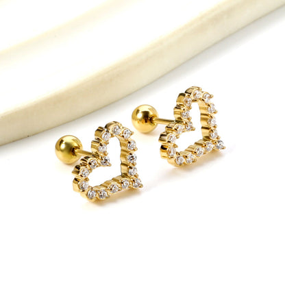 Pendientes Heart Diamond con fusión en Oro 18K