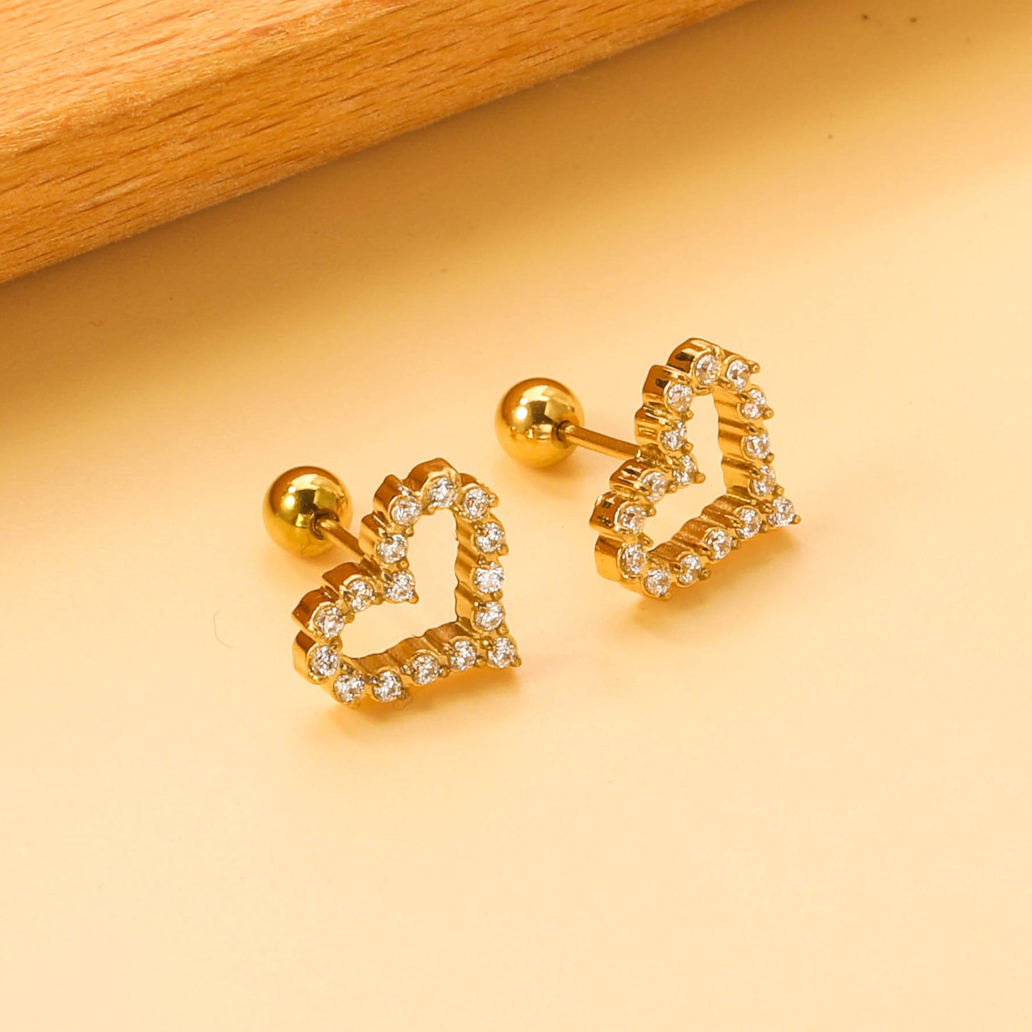 Pendientes Heart Diamond con fusión en Oro 18K