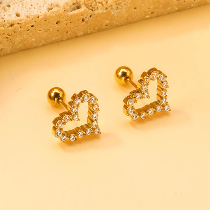 Pendientes Heart Diamond con fusión en Oro 18K