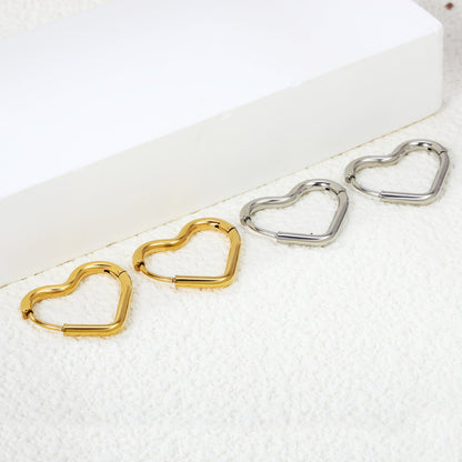 Pendientes Heart Loop Wire con fusión en Oro 18K