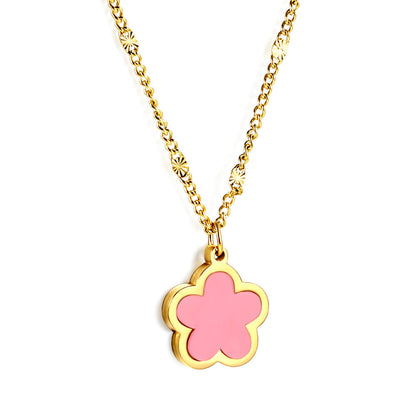 Collar Peach Blossom Shell con fusión en Oro 18K
