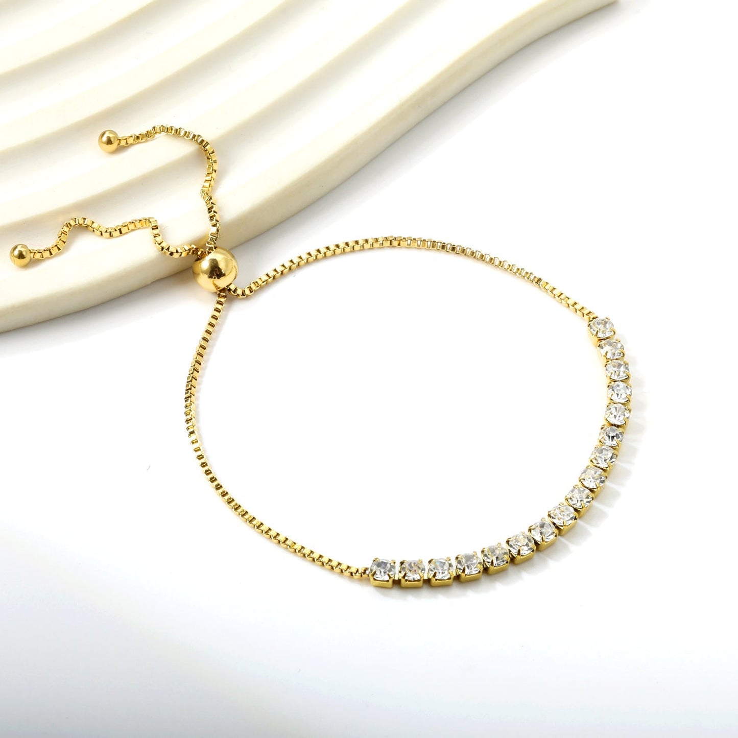 Pulsera Square Diamond con fusión en Oro 18K