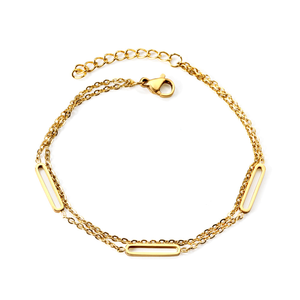 Pulsera Oblong Circle con fusión en Oro 18K