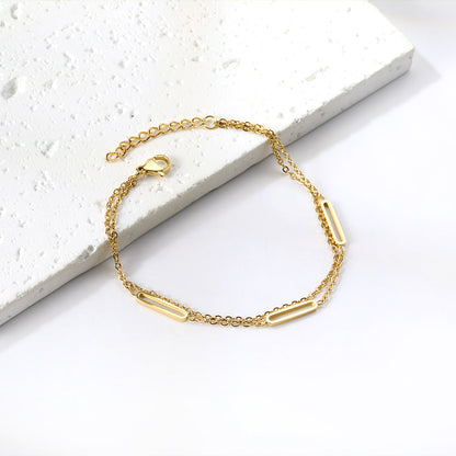Pulsera Oblong Circle con fusión en Oro 18K